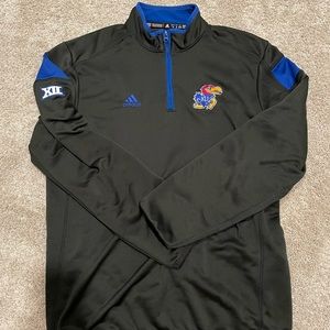 Team Issued Kansas Jayhawks Sz Medium Big 12 patch Quarter zip Big 12 patch